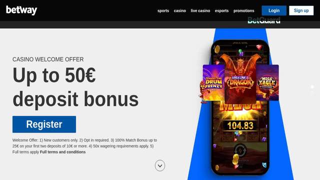 Betway Canada casino screenshot