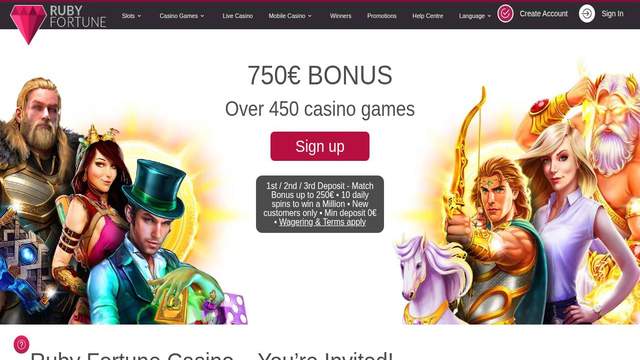 Ruby Fortune casino screenshot